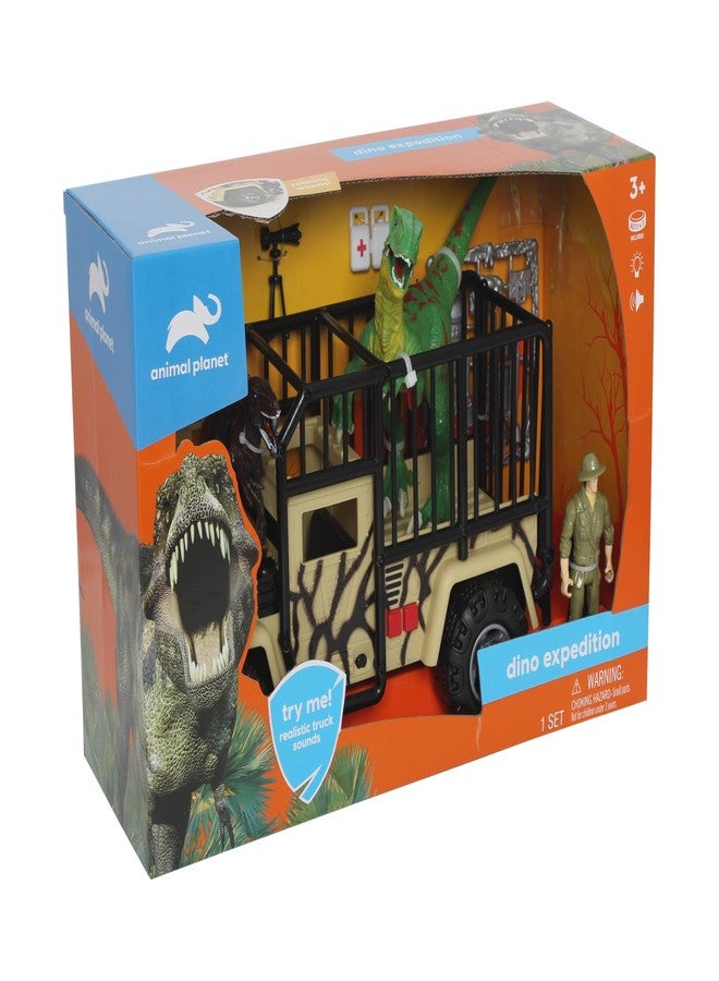 أنيمال بلانيت مجموعة ألعاب رحلة الديناصورات من أنيمال بلانيت - شاحنة نقل مزودة بأضواء وأصوات، ديناصورات، مجسمات شخصيات وإكسسوارات للأطفال من عمر 3 سنوات فما فوق - Image 2